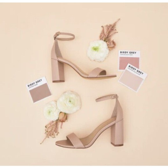 Birdy Grey Shoes - Birdy Grey Size 8M Mary High Chunky Heel Shoes Nude Blush Sandals Wedding